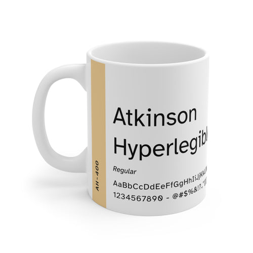 Atkinson Hyperlegible — Font Sheet Mug