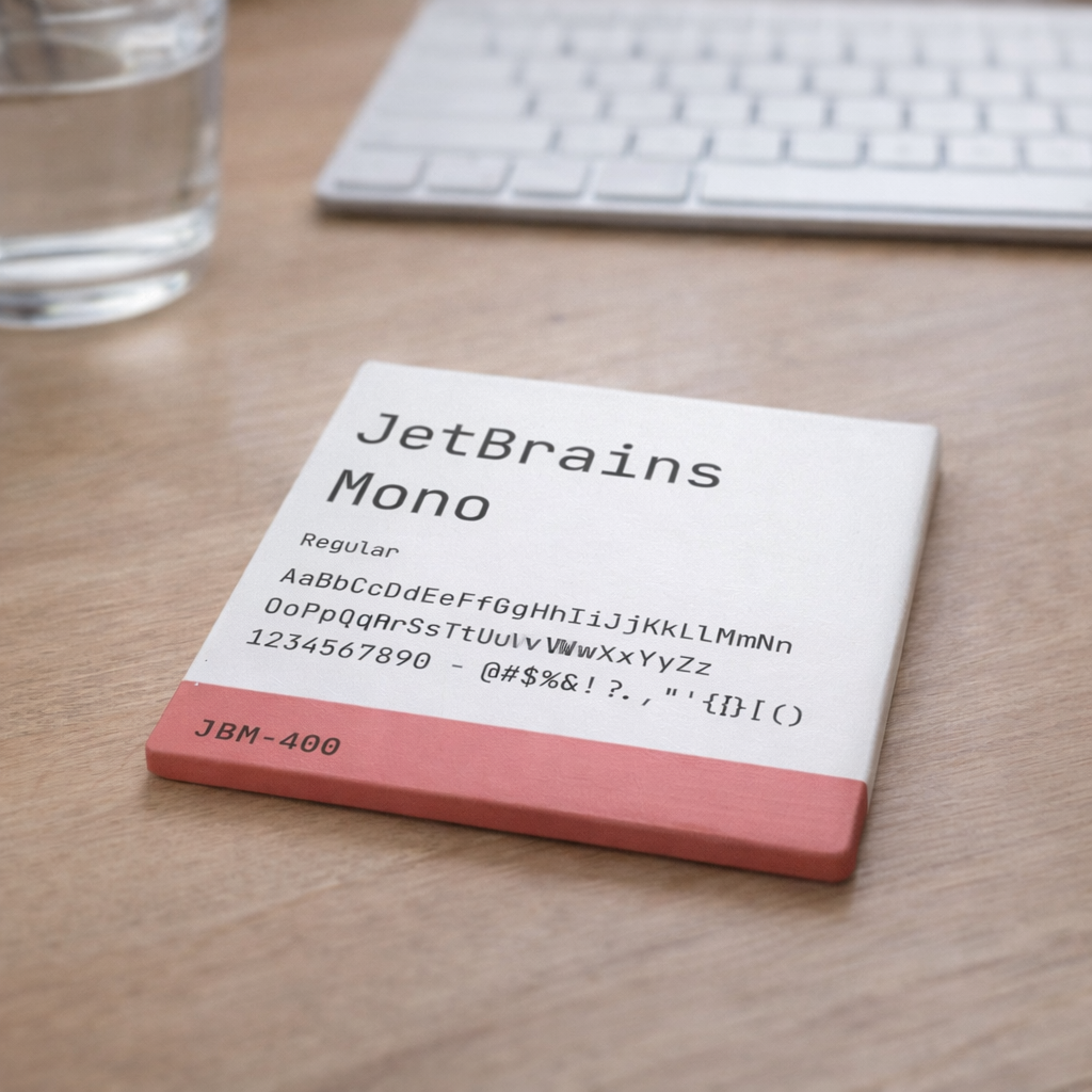 JetBrains Mono — Ceramic Coaster