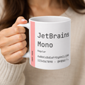 JetBrains Mono Font — Font Sheet Mug
