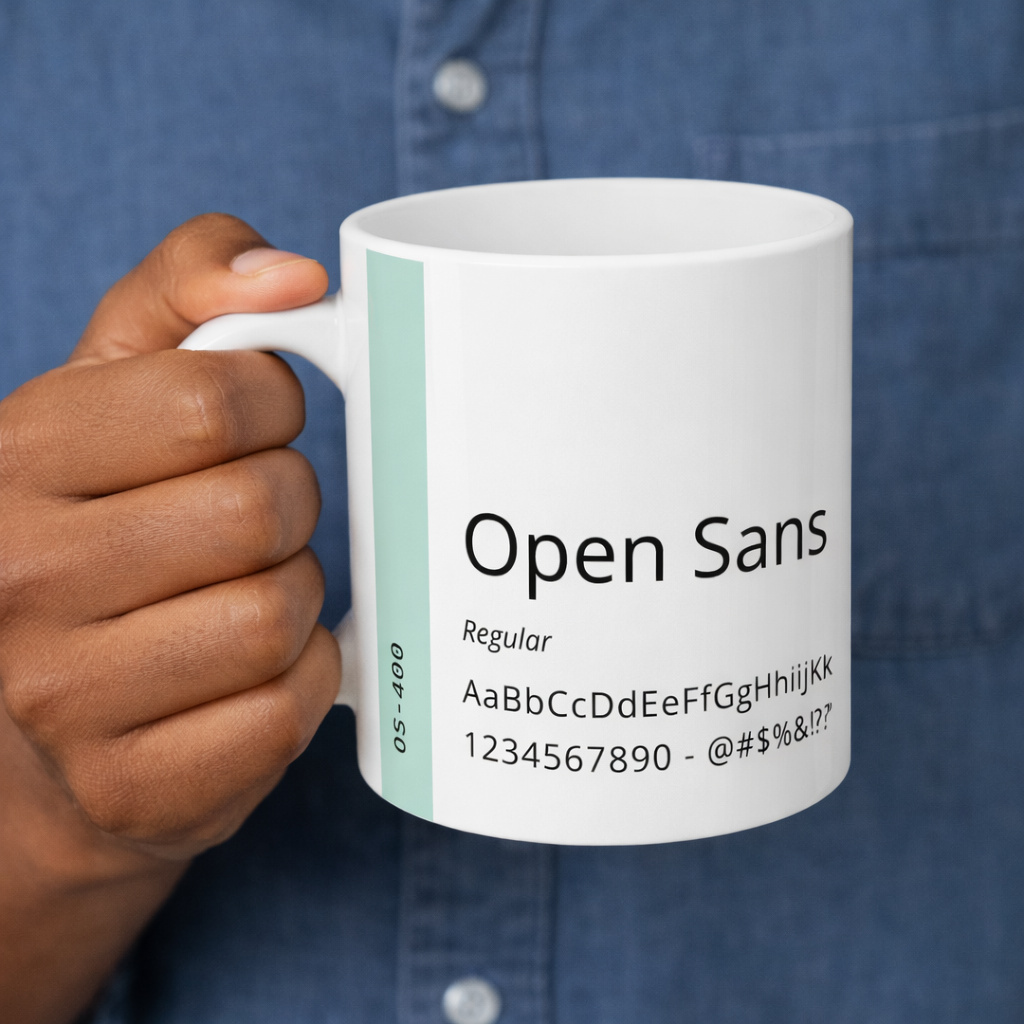 Open Sans — Font Sheet Mug