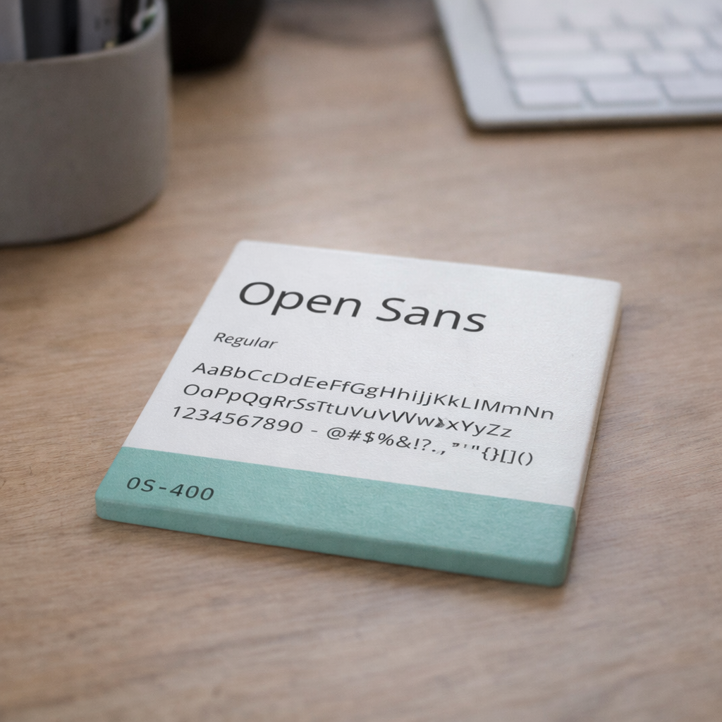 Open Sans — Ceramic Coaster